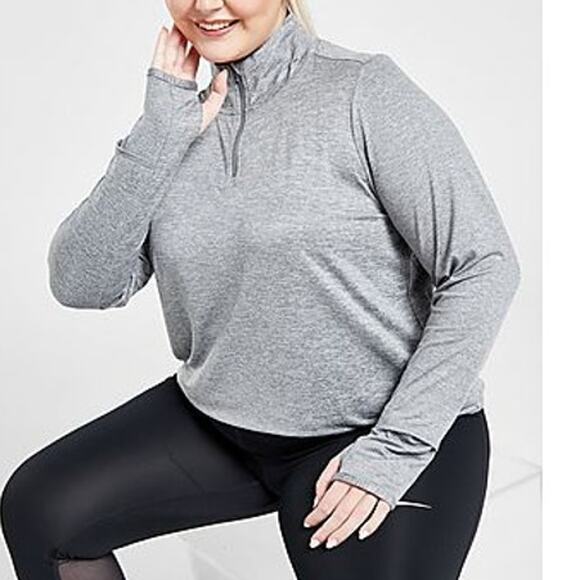 Nike Active Dri-fit Swift-Element Uv 1/4-Zip Running Top - Smoke Grey 3X $70 - Picture 2 of 9